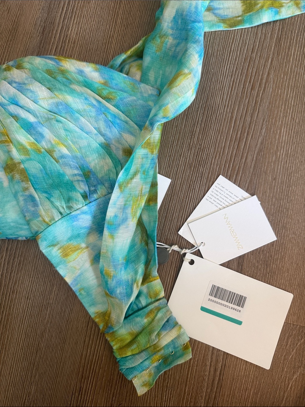 NWT Zimmermann High Tide Twist-Front Halter Top Silk Linen - 0 - Picture 12 of 12